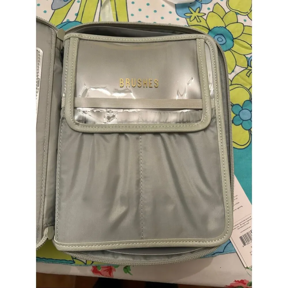 NWT Beis Faux leather cosmetics case in Matcha Green